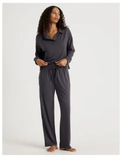 Chloe & Lola Cosy Supersoft Wide Leg Pant in Charcoal