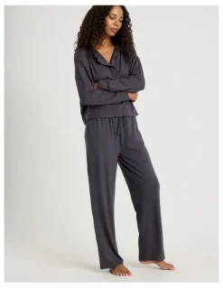 Chloe & Lola Cosy Supersoft Wide Leg Pant in Charcoal