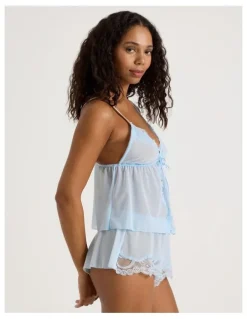 Chloe & Lola Delicate Lace Short in Sky Blue