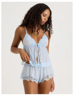 Chloe & Lola Delicate Lace Short in Sky Blue