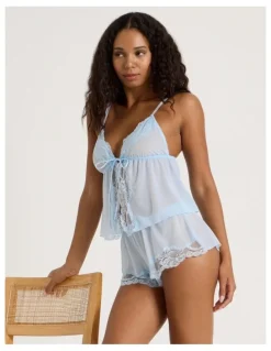 Chloe & Lola Delicate Lace Short in Sky Blue