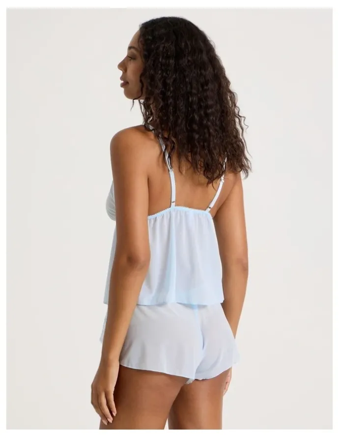Chloe & Lola Delicate Lace Short in Sky Blue