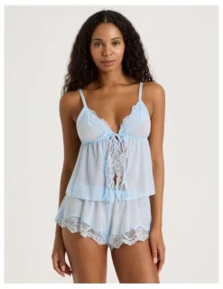 Chloe & Lola Delicate Lace Camisole in Sky Blue