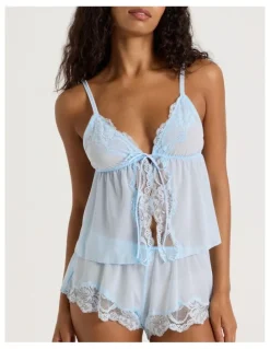 Chloe & Lola Delicate Lace Camisole in Sky Blue
