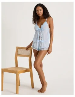 Chloe & Lola Delicate Lace Camisole in Sky Blue
