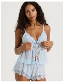 Chloe & Lola Delicate Lace Camisole in Sky Blue