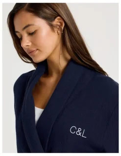 Chloe & Lola Divine Cheesecloth Robe in Navy