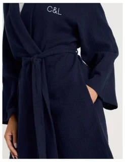 Chloe & Lola Divine Cheesecloth Robe in Navy