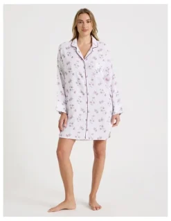 Chloe & Lola Divine Cheesecloth Oversized Night Shirt in Embroidered Floral Print