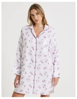 Chloe & Lola Divine Cheesecloth Oversized Night Shirt in Embroidered Floral Print