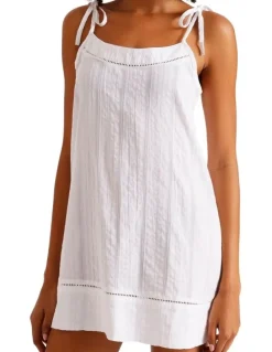 Chloe & Lola Divine Seersucker Tie Chemise in White
