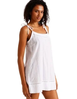 Chloe & Lola Divine Seersucker Tie Chemise in White