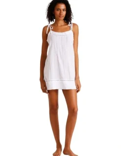 Chloe & Lola Divine Seersucker Tie Chemise in White