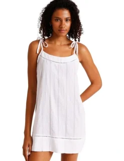 Chloe & Lola Divine Seersucker Tie Chemise in White