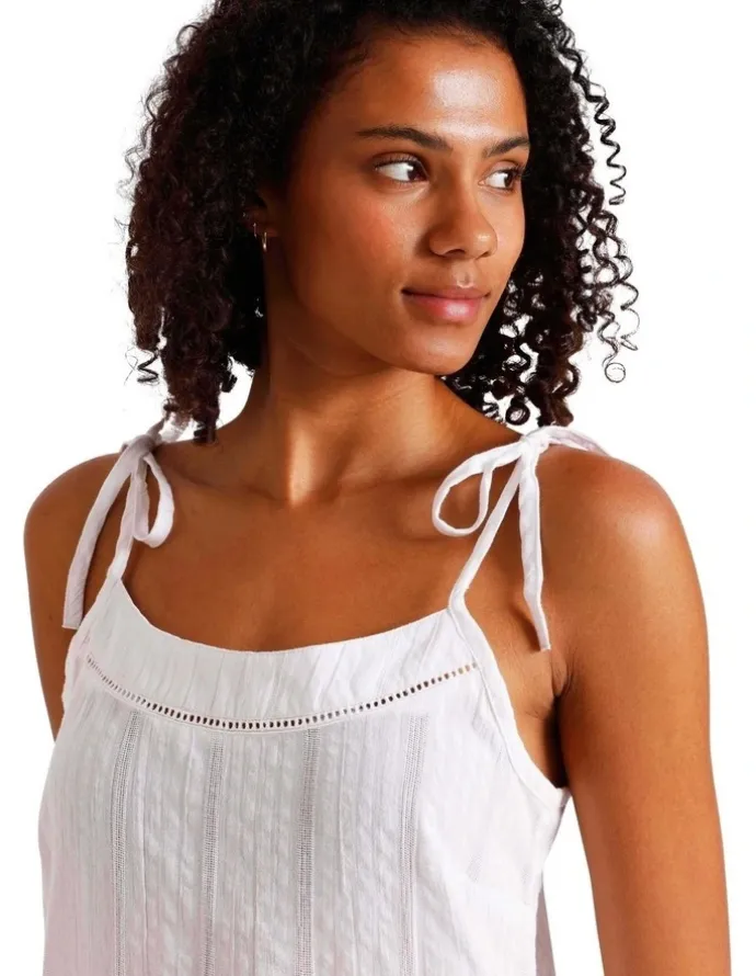 Chloe & Lola Divine Seersucker Tie Chemise in White