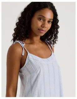 Chloe & Lola Divine Seersucker Tie Chemise in Blue Stripe