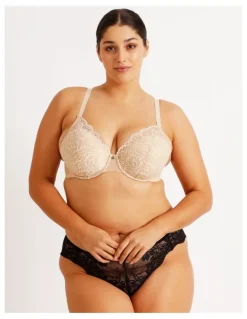 Chloe & Lola Empower D Lace Underwire Demi Bra in Beige