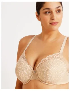 Chloe & Lola Empower D Lace Underwire Demi Bra in Beige
