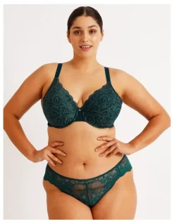 Chloe & Lola Empower D Lace Underwire Demi Bra in Teal