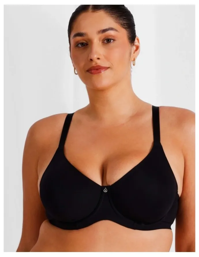 Chloe & Lola Empower D Micro Underwire Bonded Bra in Black