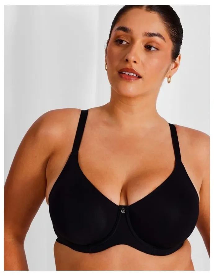 Chloe & Lola Empower D Micro Underwire Bonded Bra in Black