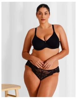 Chloe & Lola Empower D Micro Underwire Bonded Bra in Black