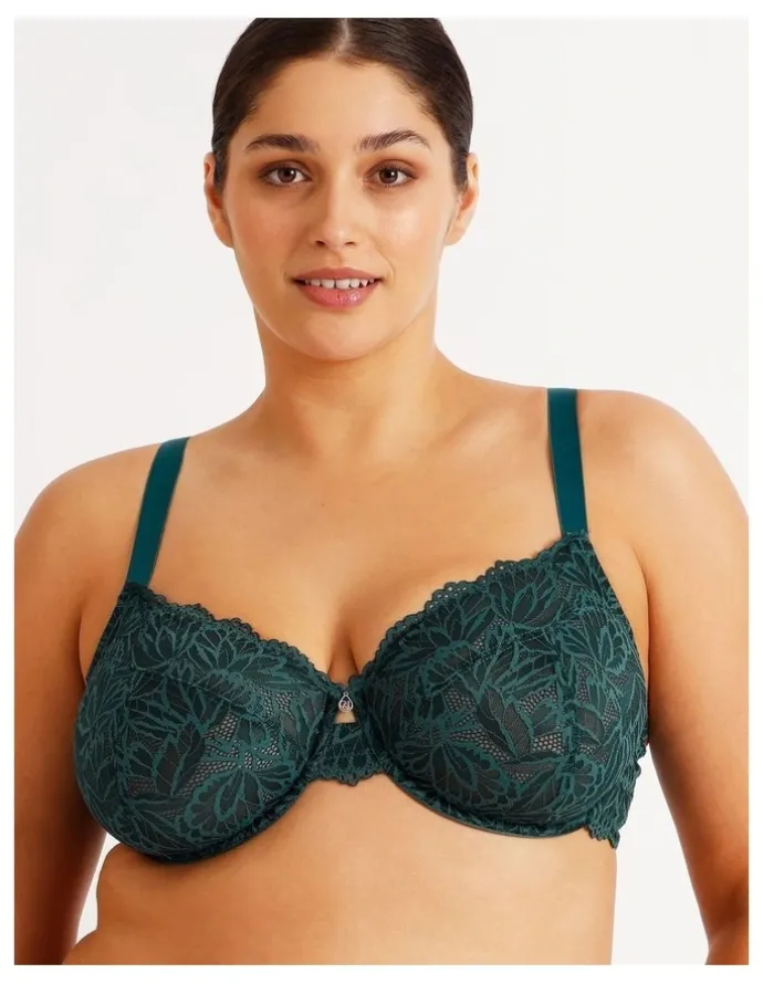 Chloe & Lola Empower D Underwire Non Contour Bra in Green