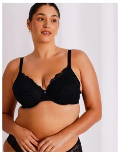 Chloe & Lola Empower Lace Underwire Demi Bra in Black