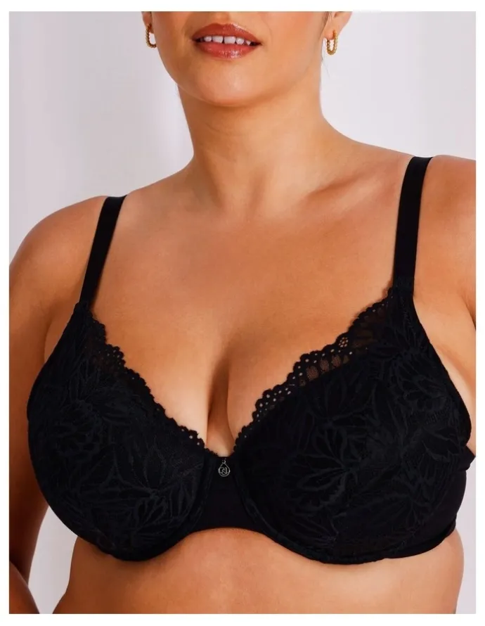 Chloe & Lola Empower Lace Underwire Demi Bra in Black