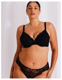 Chloe & Lola Empower Lace Underwire Demi Bra in Black