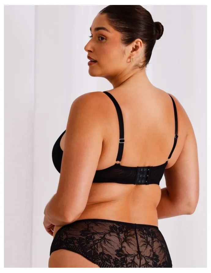 Chloe & Lola Empower Lace Underwire Demi Bra in Black