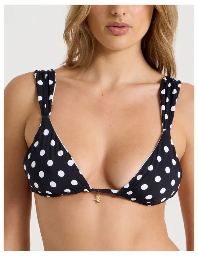 Chloe & Lola Isobel Reversible Bikini Top in Liquorice Spot Print