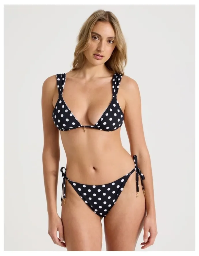 Chloe & Lola Isobel Reversible Bikini Top in Liquorice Spot Print