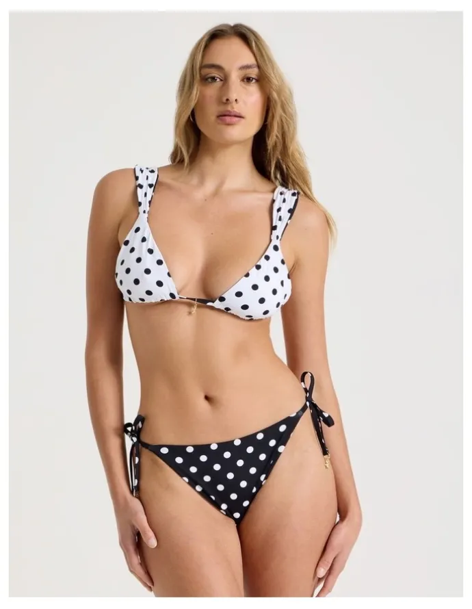 Chloe & Lola Isobel Reversible Bikini Top in Liquorice Spot Print