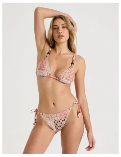 Chloe & Lola Karina Bikini Bottom in Painted Patchwork Print