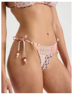 Chloe & Lola Karina Bikini Bottom in Painted Patchwork Print