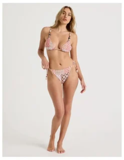 Chloe & Lola Karina Bikini Bottom in Painted Patchwork Print