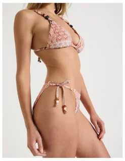 Chloe & Lola Karina Bikini Bottom in Painted Patchwork Print
