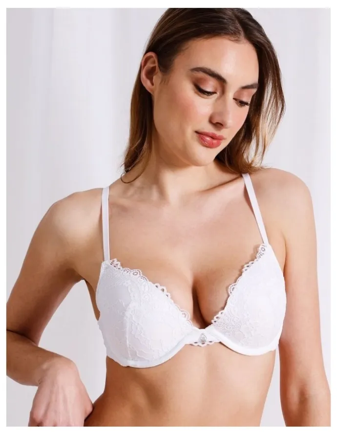 Chloe & Lola Lace Comfort Contour Push Up Bra in White