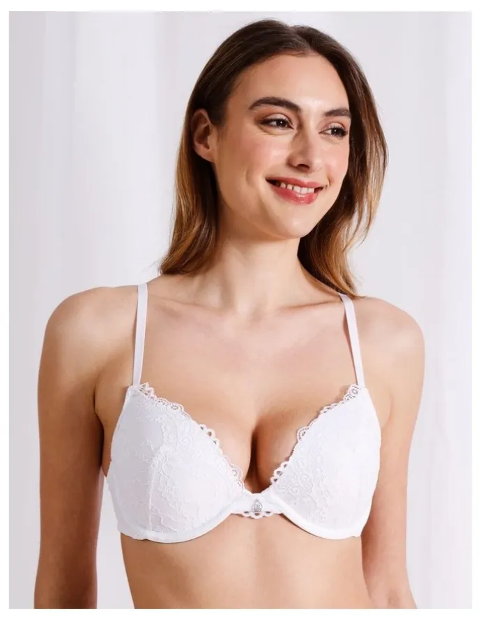 Chloe & Lola Lace Comfort Contour Push Up Bra in White
