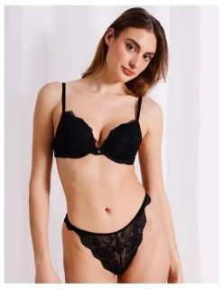 Chloe & Lola Lace Comfort Contour Push Up Bra in Black