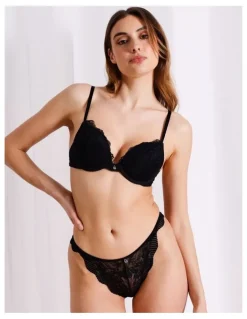 Chloe & Lola Lace Comfort Contour Push Up Bra in Black