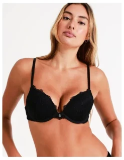 Chloe & Lola Lace Comfort Contour Push Up Bra in Black