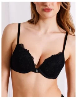 Chloe & Lola Lace Comfort Contour Push Up Bra in Black