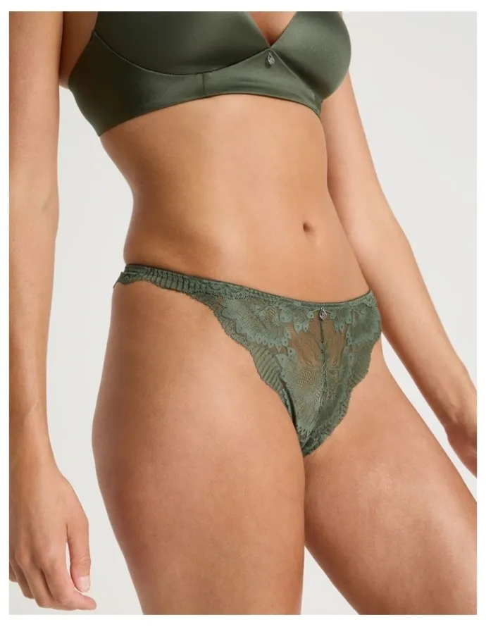 Chloe & Lola Lace Underwear G-String in Green