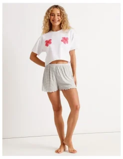 Chloe & Lola Lola Boxy Short Sleeve Tee in Graphic Floral Print