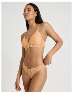 Chloe & Lola Lola Broderie Lace V Cut Brazilian in Apricot
