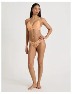 Chloe & Lola Lola Broderie Lace V Cut Brazilian in Apricot