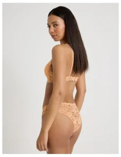 Chloe & Lola Lola Broderie Lace V Cut Brazilian in Apricot