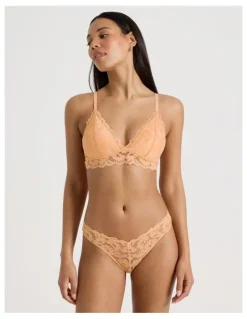 Chloe & Lola Lola Broderie Lace V Cut Brazilian in Apricot